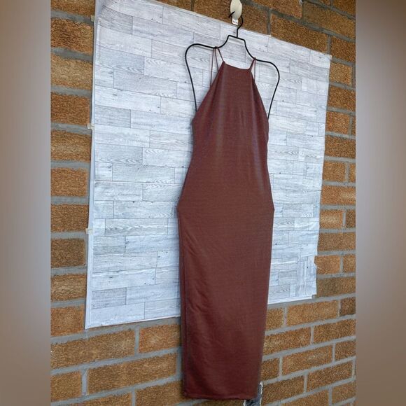 ALIX NYC Shiloh Halter Dress in Iridescent Copper medium - Picture 5 of 17